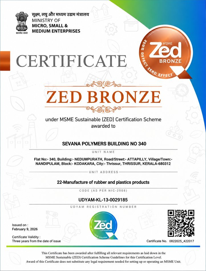ZED Bronze Certificate - Sevana Polymers